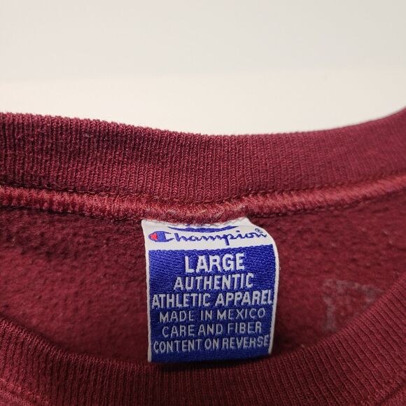 Vintage Champion Crewneck Sweatshirt Men’s Size Large - Maroon Red - Picture 5 of 8